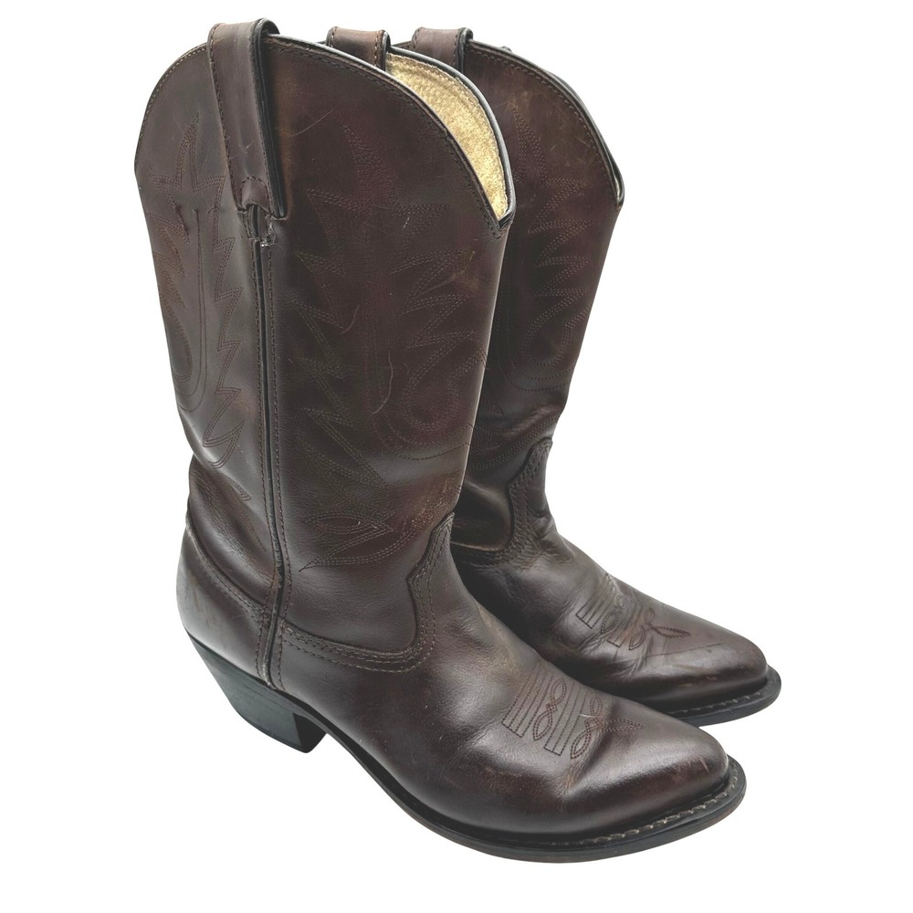 Durango Womens Brown Leather Western Cowboy Boots Pointed Toe  8.5